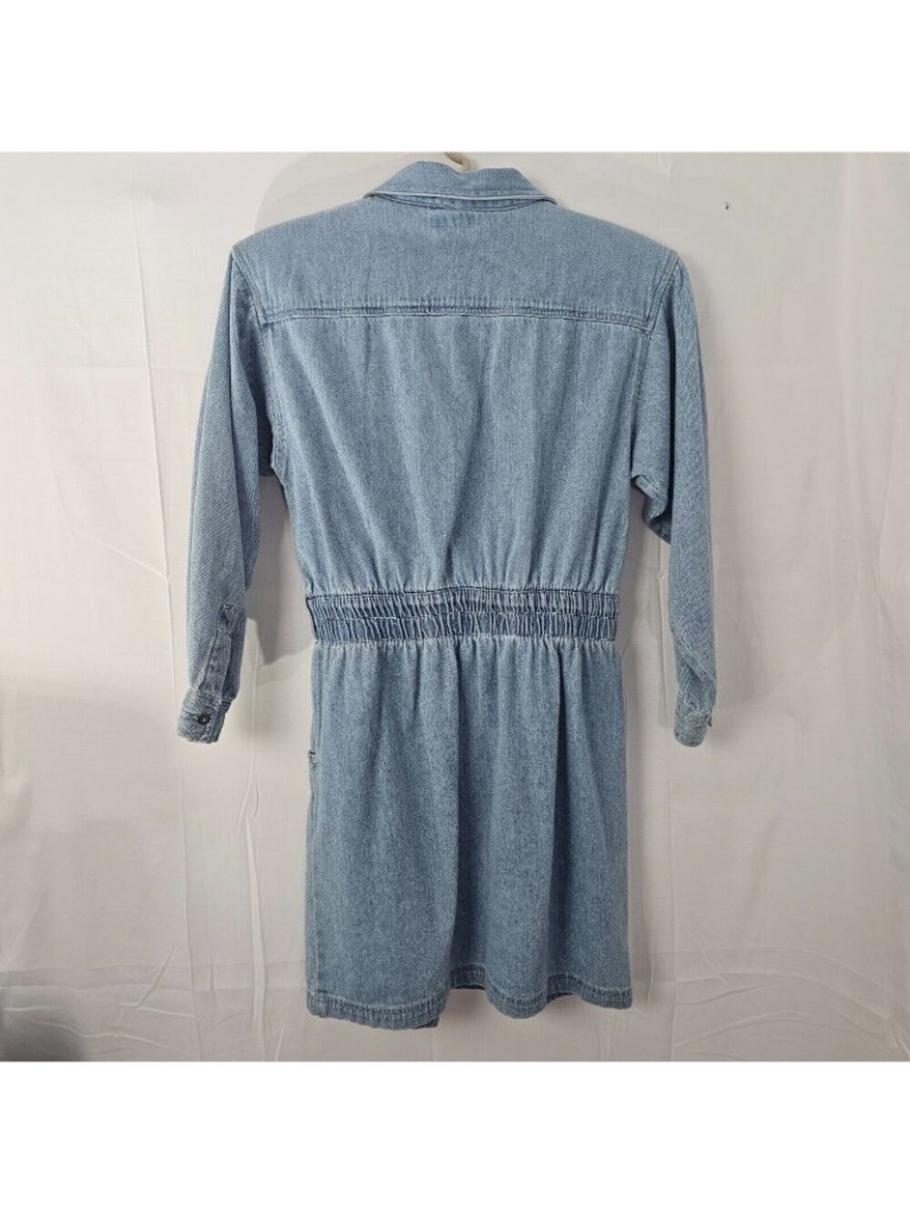 Vintage Fads Midi Jean Dress Womens 8 Denim Button Up Long Sleeve Pocket Collar - Picture 2 of 8